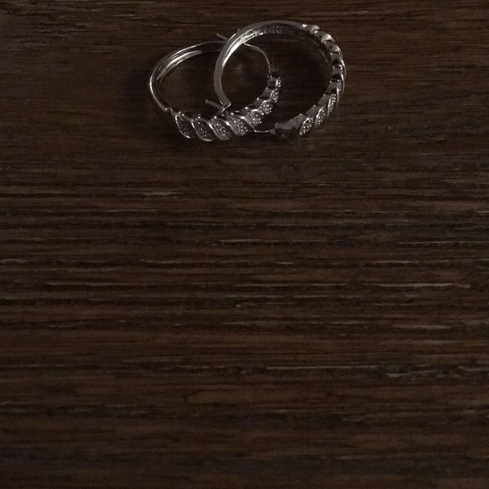 Sterling silver diamond accent earrings